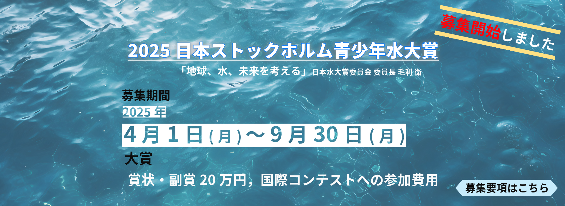 2025年日本ストックホルム青少年水大賞募集開始